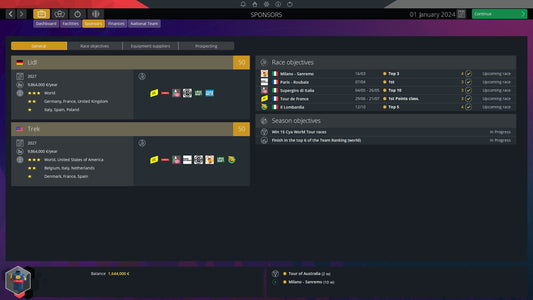 Pro Cycling Manager – feltet i fuld fart under en etape.